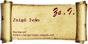 Zsigó Iván névjegykártya